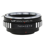 Load image into Gallery viewer, Haoge Lens Mount Adapter for Sony Alpha A-type Minolta MA AF Mount Lens to Fujifilm X-mount Camera such as X-A1, X-A2, X-A3, X-A10, X-E1, X-E2, X-E2s, X-M1, X-Pro1, X-Pro2, X-T1, X-T2, X-T10, X-T20
