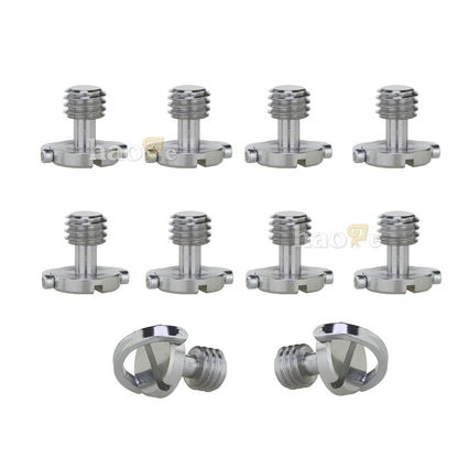 Haoge 3/8" D-Ring Stainless Steel Mounting Fixing Screw for Camera Tripod Monopod Quick Release Plate