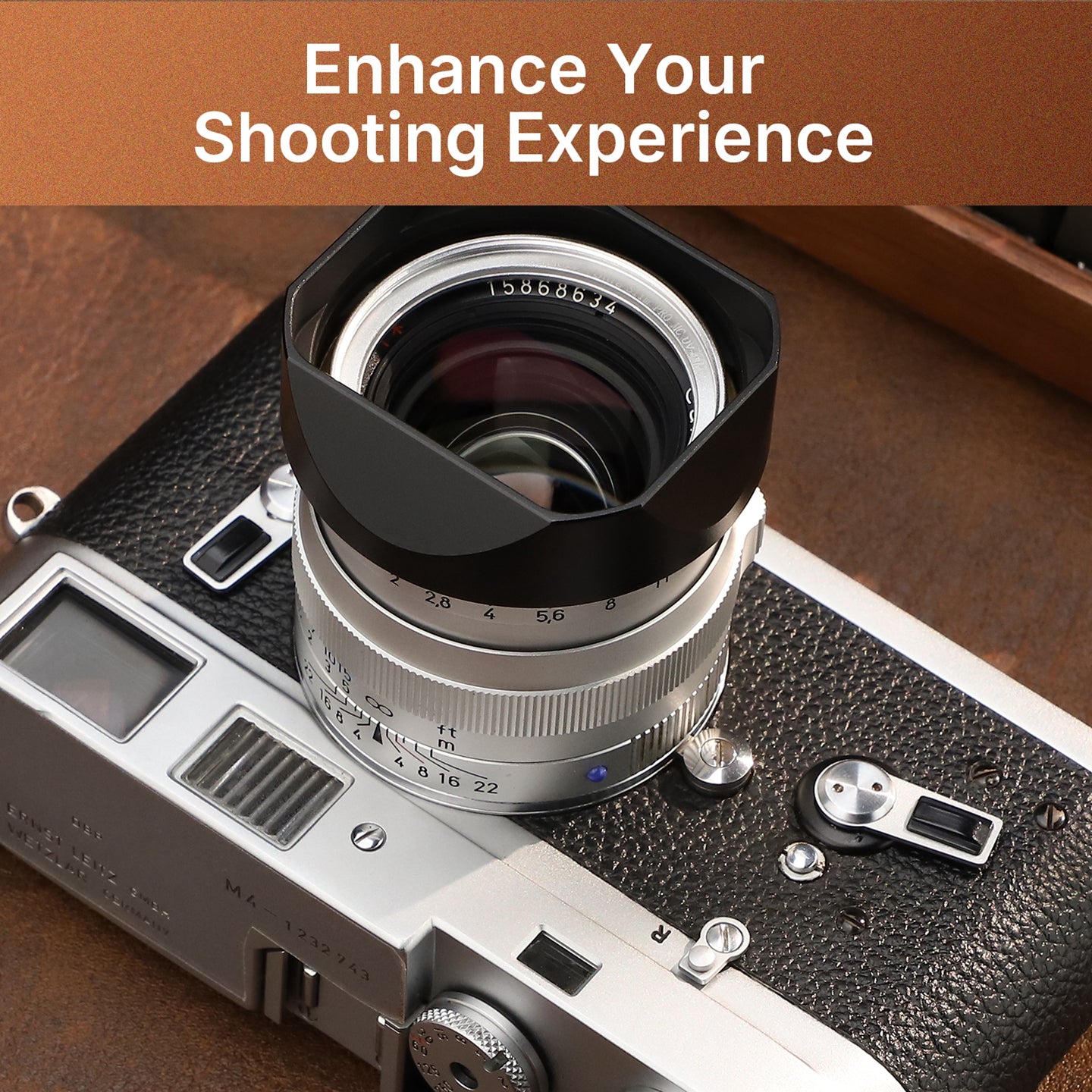 Haoge New Square Metal Lens Hood for Voigtlander NOKTON Classic 35mm F1.4 I/II VM,NOKTON Classic 40mm F1.4 VM,NOKTON 50mm F1.5 Aspherical II VM,NOKTON 28mm F1.5 Aspherical I/II VM Lens