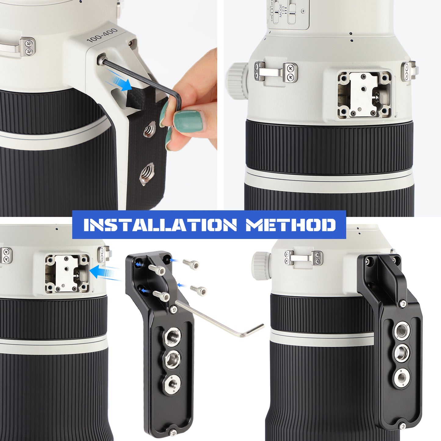 Haoge Lens Collar Replacement Foot for Sony FE 100-400mm F4.5 GM OSS Lens built-in Arca Type Quick Release Base Support Plate LF-S140