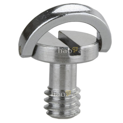 Haoge 1/4"-20 D-Ring Stainless Steel Mounting Fixing Screw for Camera Tripod Monopod Quick Release Plate