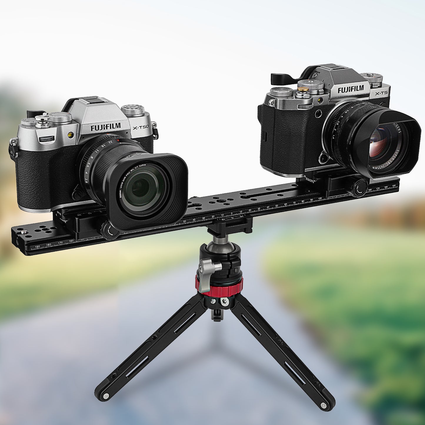Haoge HQR-400 400mm Multi-purpose Dual Dovetail Long Quick Release Extender Rail Sliding Plate for Camera Tripod Ballhead Clamp fit Benro Arca Swiss Sunwayfoto