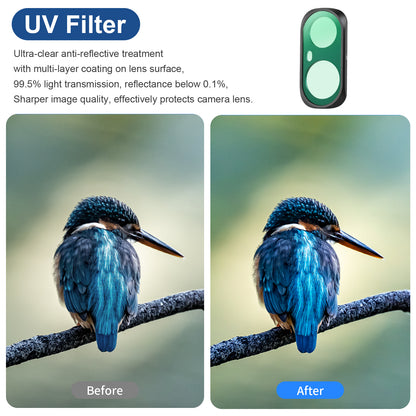 Haoge for Insta360 Luna Ultra Magnetic Lens Filter UV CPL ND2-32 1/4 Black Mist LPR Night Filter Wide-Angle Lens Vlog Filter Camera Accessories