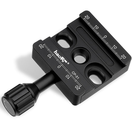 Haoge CP-51 50mm Screw Knob Clamp Adapter Mount for Quick Release QR Plate Camera Tripod Ballhead Monopod Ball Head Fit Arca Swiss