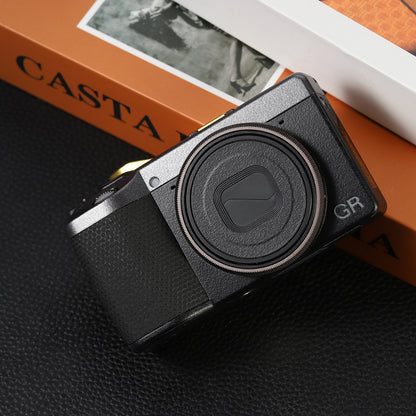 Haoge RRC-GR4-Brown Metal Decorate Ring Cap for RICOH GR IV Camera replaces GN-3