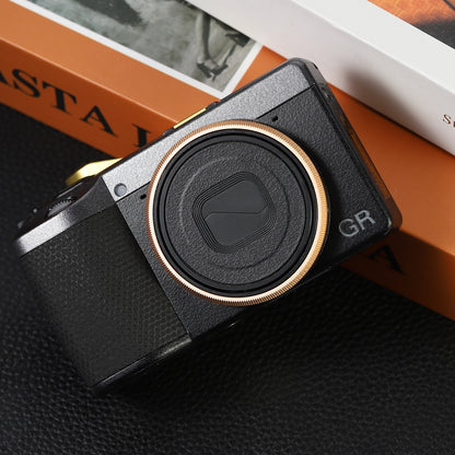 Haoge RRC-GR4-Rose gold Metal Decorate Ring Cap for RICOH GR IV Camera replaces GN-3
