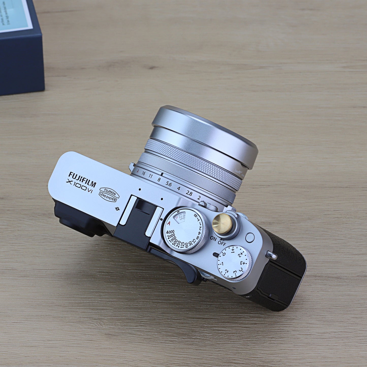 Haoge Square Metal Lens Hood Shade with Cap and 49mm Adapter Ring for Fuji Fujifilm FinePix X100VI x100vi x100v x100f x100t x100s x100 x70 Camera Accessories Silver LH-X54W+Cap-X54W