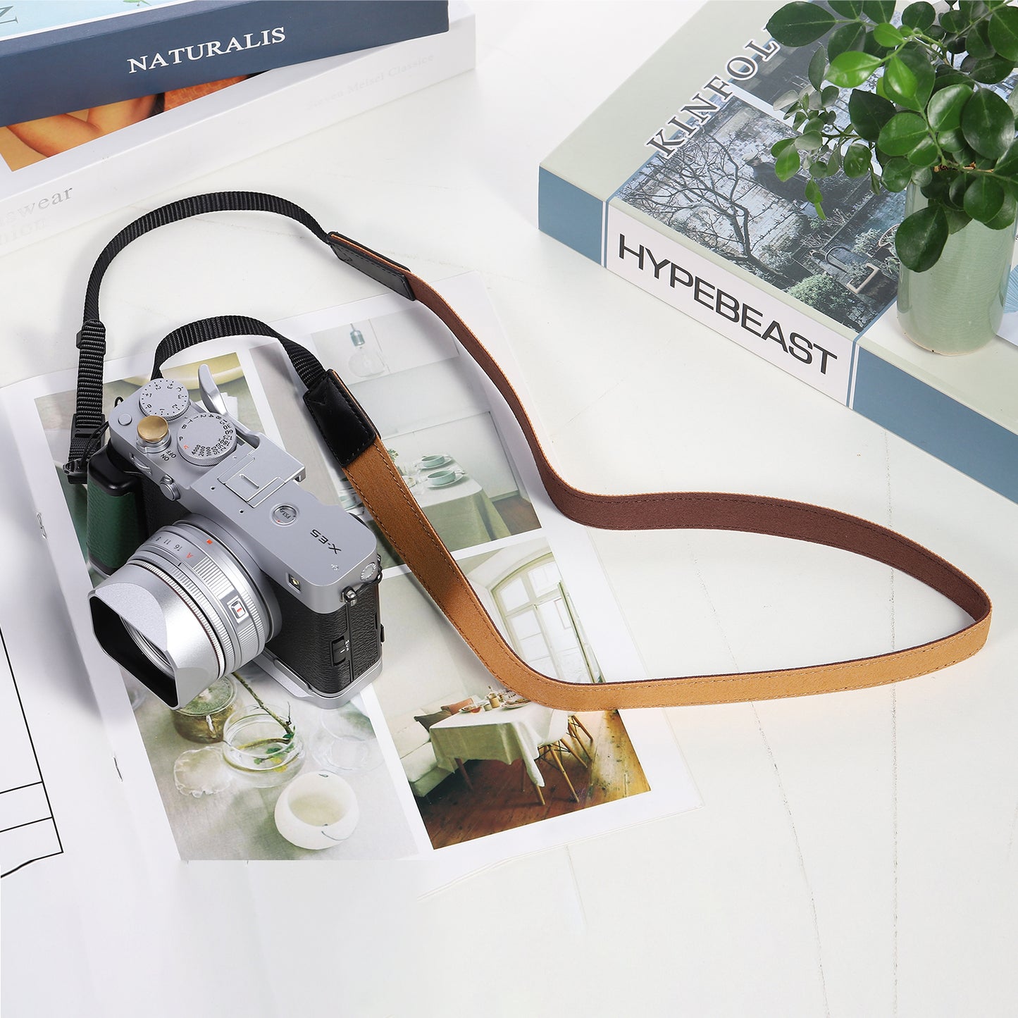 Haoge Camera Canvas Thin Strap Neck Shoulder  for Binoculars,monoculars,Mirrorless or DSLR Camera,Rangefinders Tools,Bags,Adjustable long Cotton Strap (Brown）