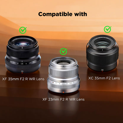 Haoge LH-X35S Square Metal Lens Hood Shade for Fujifilm Fuji Fujinon XF 35mm F2 ,XF 23mm f2 R WR and XC35mm F2 lens Silver