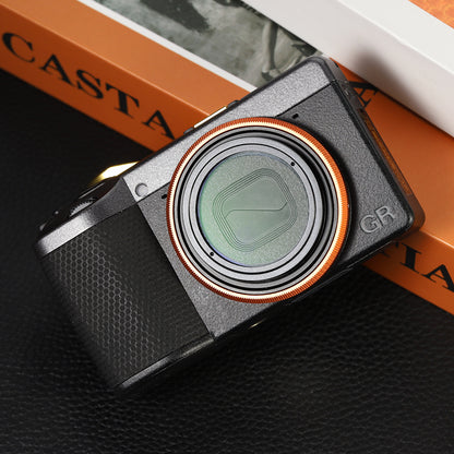 Haoge RRC-GR4-Orange Metal Decorate Ring Cap for RICOH GR IV Camera replaces GN-3