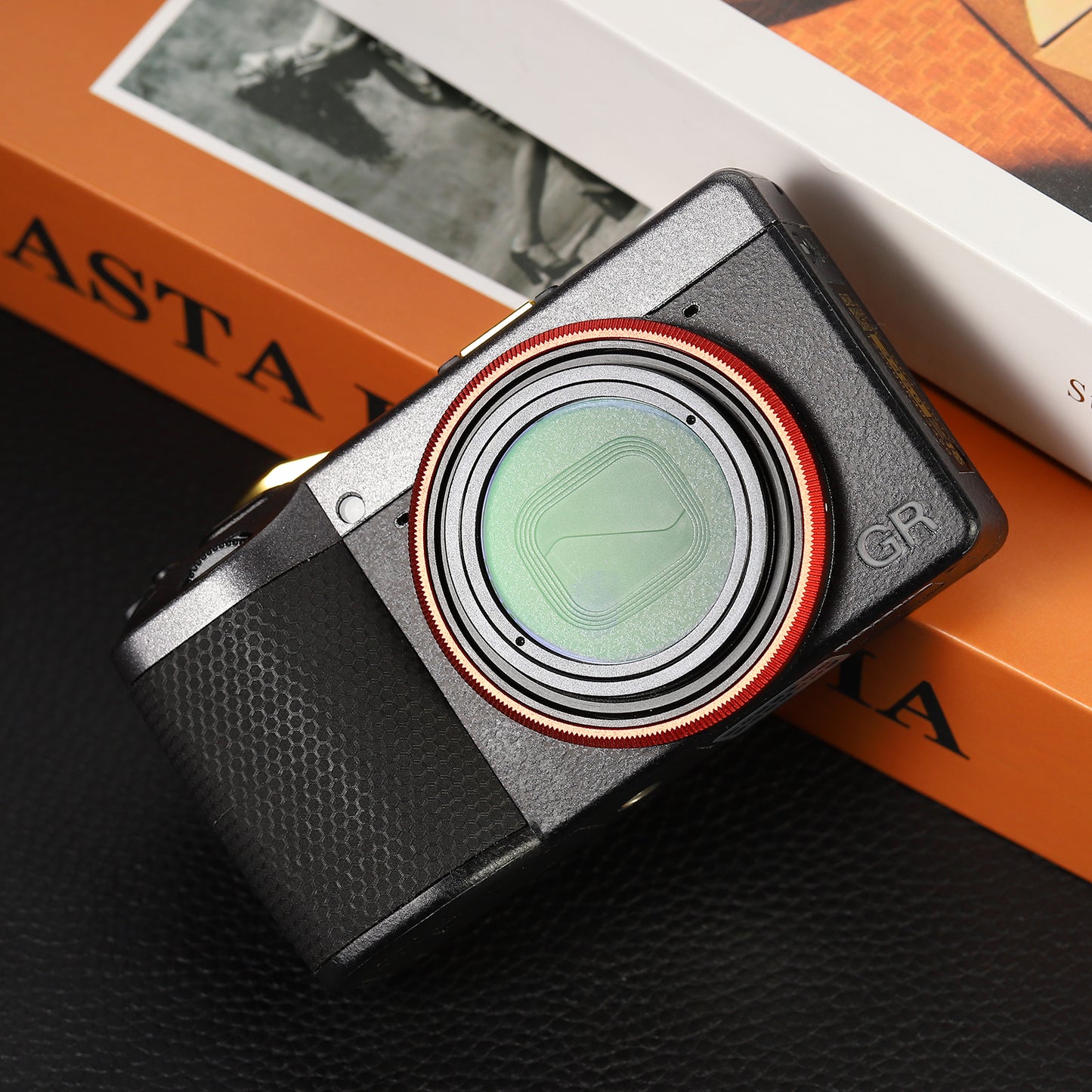 Haoge RRC-GR4-Red Metal Decorate Ring Cap for RICOH GR IV Camera replaces GN-3