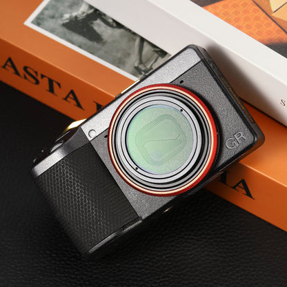 Haoge RRC-GR4-Red Metal Decorate Ring Cap for RICOH GR IV Camera replaces GN-3