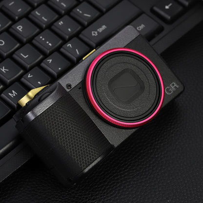 Haoge RRC-GR4-Rose red Metal Decorate Ring Cap for RICOH GR IV Camera replaces GN-3