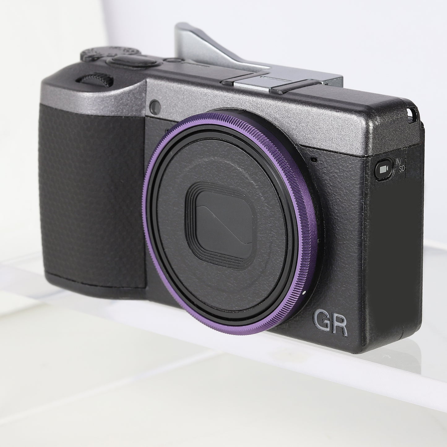 Haoge RRC-GR4-Violet Metal Decorate Ring Cap for RICOH GR IV Camera replaces GN-3