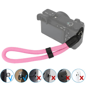 Haoge Camera Hand Wrist Strap for Sony a7, a7M2, a7M3, a7R, a7RM2, a7RM3, a7RM4, a7S, a7SM2, a9, a9M2, a99M2, RX10, RX10M2, RX10M3, RX10M4, RX1RM2 Climbing Rope Pink
