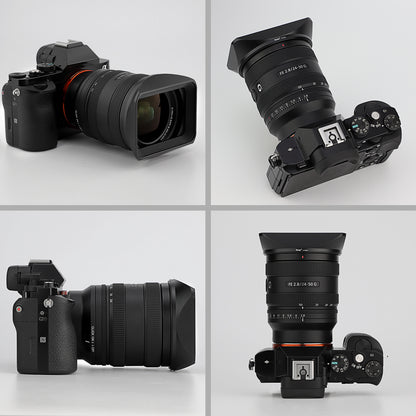 Haoge LH-E245 Bayonet Square Metal Lens Hood Shade with Cap for Sony FE 24-50mm F2.8 G SEL2450G Lens