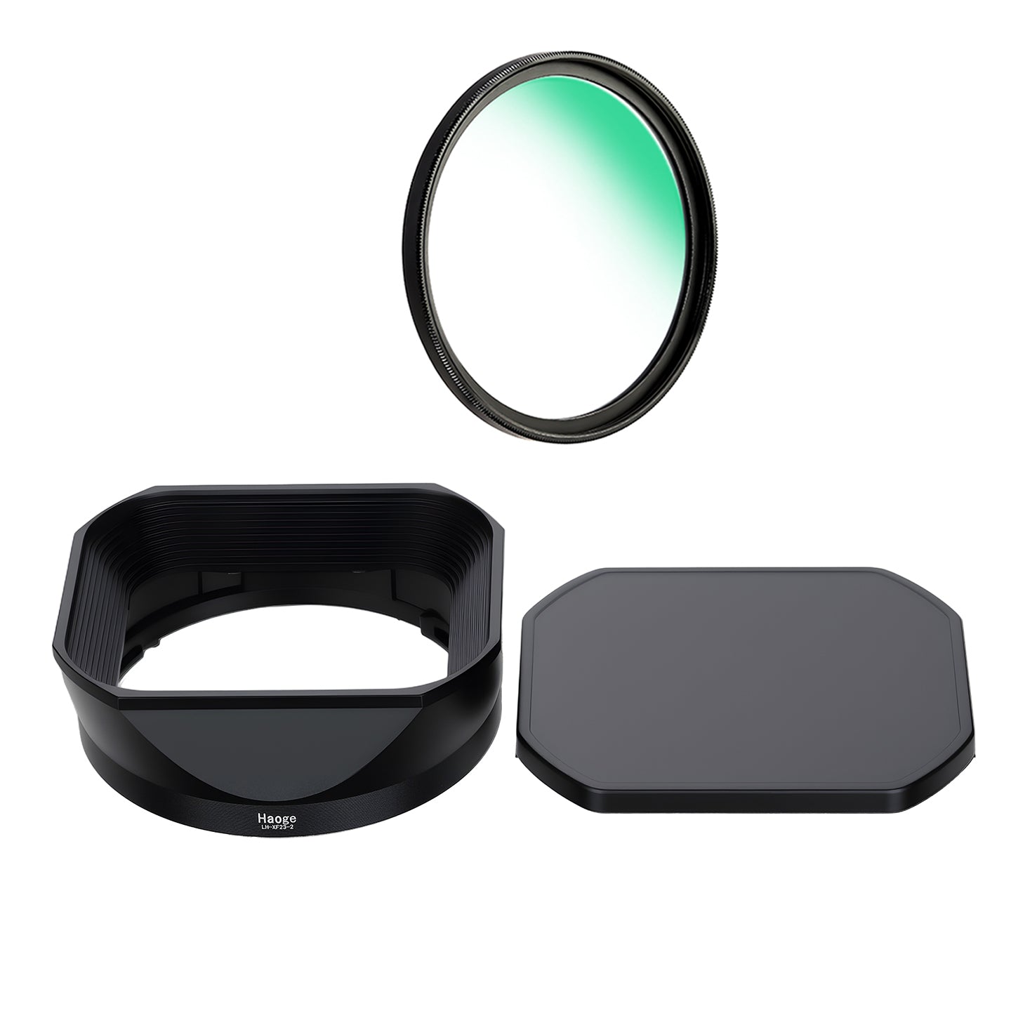 Haoge Metal Square Lens Hood for Fujifilm Fujinon Fuji XF33mm F1.4 R LM WR lens Replaces LH-XF23 II/LH-XF23-2 Lens Hood with a Hood Cap