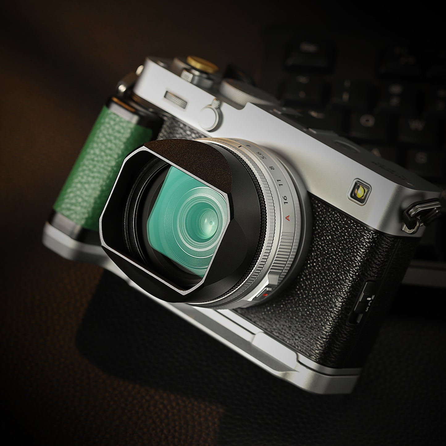 Haoge 43mm Metal Square Lens Hood for Voigtlander ULTRON 27mm F2 Aspherical Fujifilm X-mount Lens,COLOR-SKOPAR 18mm f/2.8 Aspherical X-mount Lens