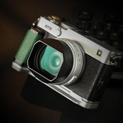 Haoge 43mm Metal Square Lens Hood for Voigtlander ULTRON 27mm F2 Aspherical Fujifilm X-mount Lens,COLOR-SKOPAR 18mm f/2.8 Aspherical X-mount Lens