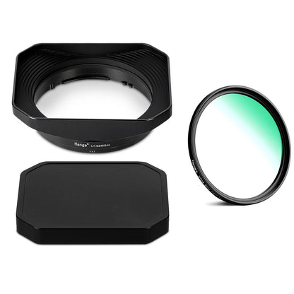 Haoge Metal Square Lens Hood for Sony FE 40mm F2.5 G FE 50mm F2.5 G FE 24mm F2.8 G Lens Shade on Sony A7CII A7CR A7R4 and Sony RX1RIII/RX1M2/RX1R/RX1 Camera Bayonet  Mount LH-S245G-N
