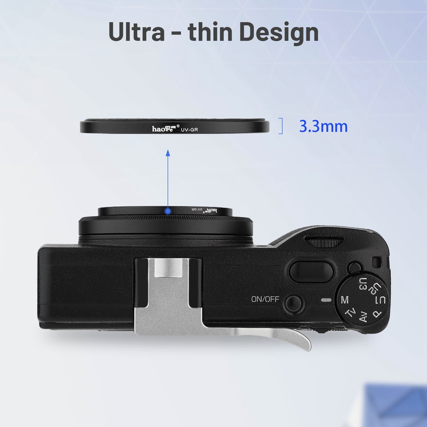 Haoge UV-GR Ultra Slim MC UV Protection Multicoated Ultraviolet Lens Filter for RICOH GR4 GRIV GR III GR IIIX Ricoh grIII grIIIX GR3 GR3X HDF Digital camera accessories