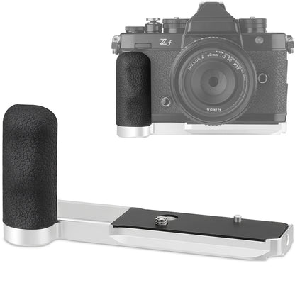 Haoge Handgrip for Nikon Zf  ZF Camera L-Shape Grip, With Ergonomic Silicone Side Handle Built-in Arca Swiss Type Plate for DJI RS2/RS-C2/RS3/RS3-PRO/RS3 Mini ,Silver MHG-ZFW