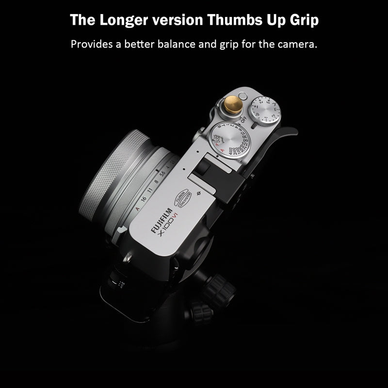 Haoge THB-XVB Metal Thumb Up Rest Hand Grip for Fujifilm X100VI Fujinon X100V Camera Accessories Black Hot Shoe Thumb Up