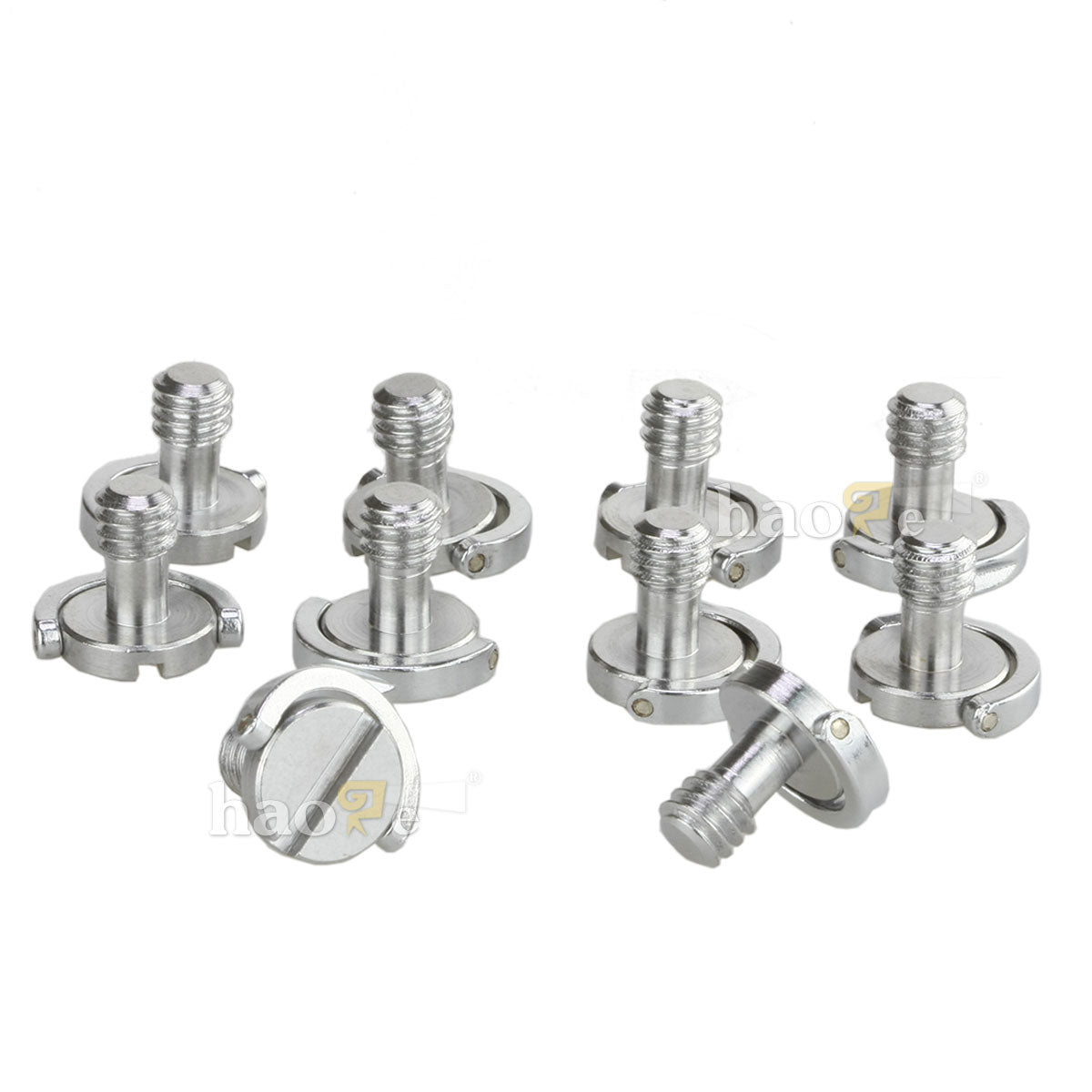 Haoge 1/4"-20 D-Ring Stainless Steel Mounting Fixing Screw for Camera Tripod Monopod Quick Release Plate (Pack of 10)