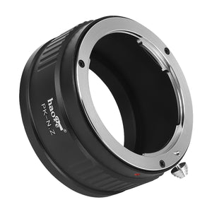 Haoge Manual Lens Mount Adapter for Pentax K PK Lens to Nikon Z Mount Camera Such as Z6 Z7 Z50