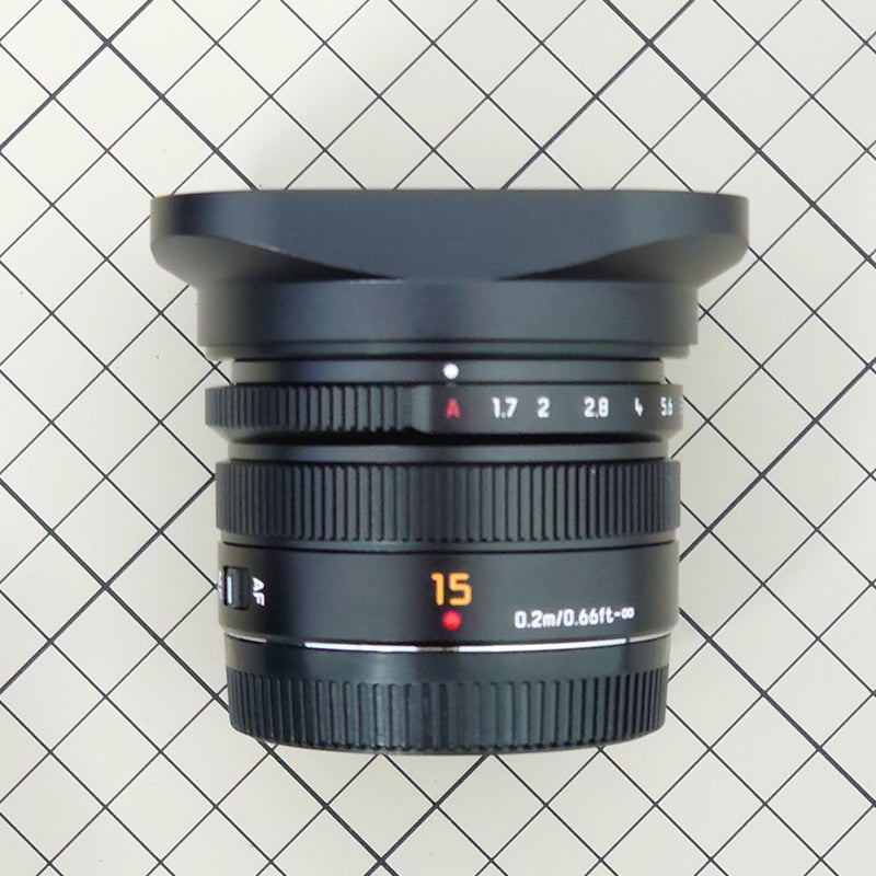 Haoge LH-P15 Quadratische Metall-Gegenlichtblende für Panasonic LEICA DG SUMMILUX 15mm f/1.7 ASPH Objektiv 15MM F1.7 