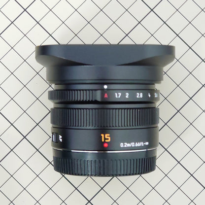 Haoge LH-P15 Quadratische Metall-Gegenlichtblende für Panasonic LEICA DG SUMMILUX 15mm f/1.7 ASPH Objektiv 15MM F1.7 