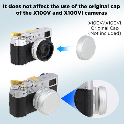 Haoge MC UV Camera Lens Protection Filter for Fujifilm X100VI Fuji X100V Camera with integrated adapter ring Black LUV-XVIB