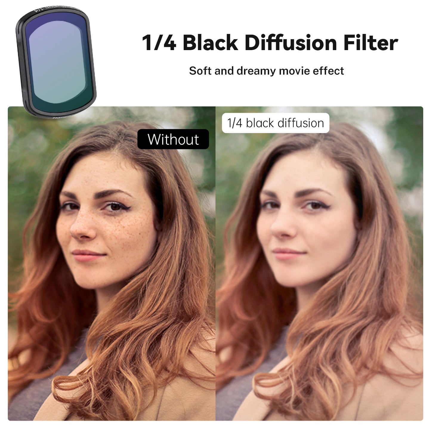 Haoge Magnetic Filter Set for DJI Osmo Pocket 3,Includes 1/4 Black Diffusion,Light Pullution Reduction Filter,Variable ND 2-32,and LCD Screen Protector,Multi-Coated HD Optical Glass
