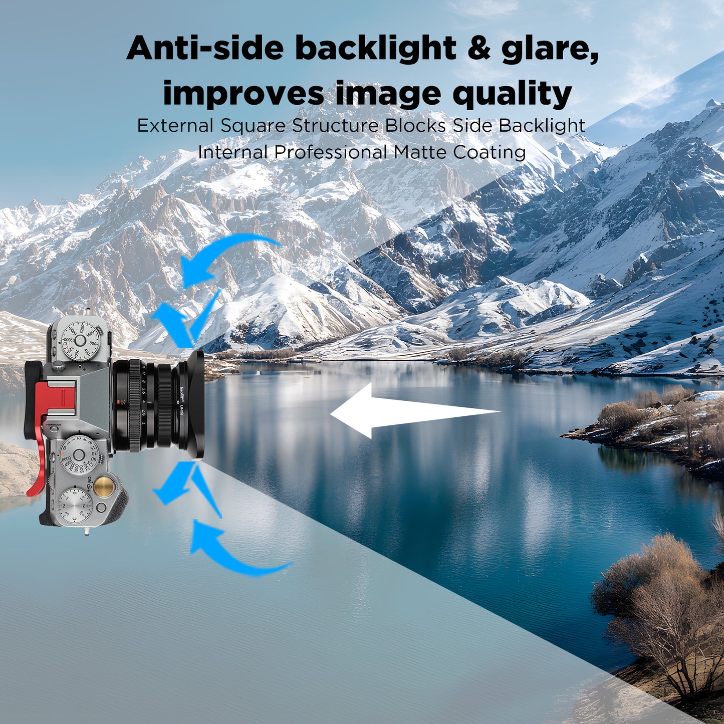 Haoge LH-X35 Square Metal Lens Hood Shade for Fuji Fujifilm XF 35mm f/2 R WR and XF 23mm f/2 R WR XC35mm F2 lens