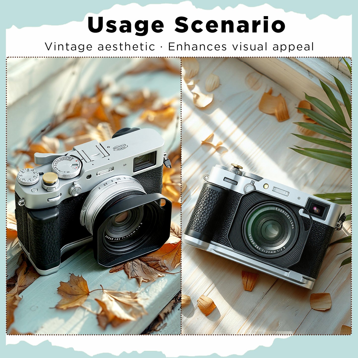 Haoge Square Metal Lens Hood with 49mm Uv Filter Adapter Ring for Fujifilm X100VI Fuji X100V X100F X100T X100S X70 Fuji Photo Camera Accessories Hollow Out Designed Black