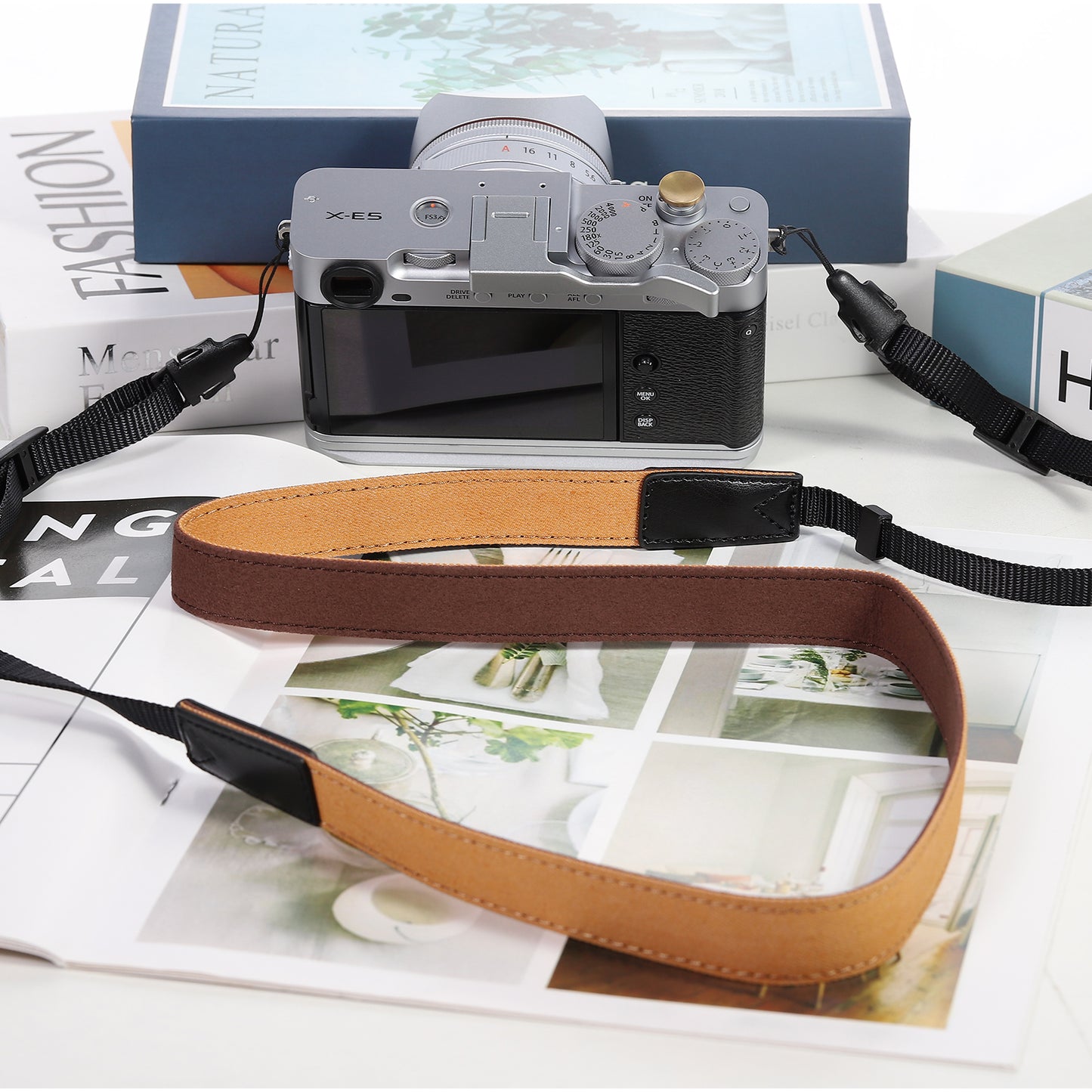 Haoge Camera Canvas Thin Strap Neck Shoulder  for Binoculars,monoculars,Mirrorless or DSLR Camera,Rangefinders Tools,Bags,Adjustable long Cotton Strap (Brown）