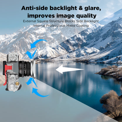 Haoge LH-X35S Square Metal Lens Hood Shade for Fujifilm Fuji Fujinon XF 35mm F2 ,XF 23mm f2 R WR and XC35mm F2 lens Silver