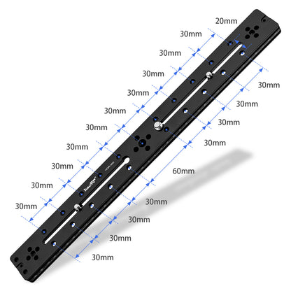 Haoge HQR-400 400mm Multi-purpose Dual Dovetail Long Quick Release Extender Rail Sliding Plate for Camera Tripod Ballhead Clamp fit Benro Arca Swiss Sunwayfoto
