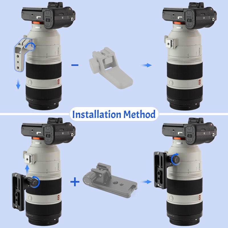 Haoge LF-S721 Lens Collar Replacement Foot Tripod Mount Ring for Sony FE 70-200mm F2.8 GM OSS SEL-70200GM and Sony FE 100-400mm F4.5-5.6 GM OSS SEL-100400GM Lens built-in Arca Type Quick Release Plate