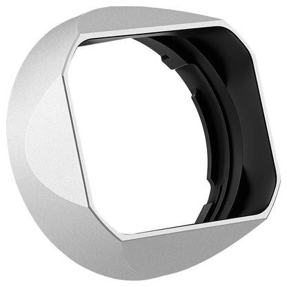 Haoge Metal Square Lens Hood for Fujifilm XF 23mm F2 R WR ，XF 35mm F2 R WR, XC 35mm F2 Lens, With Metal Front Cap Silver