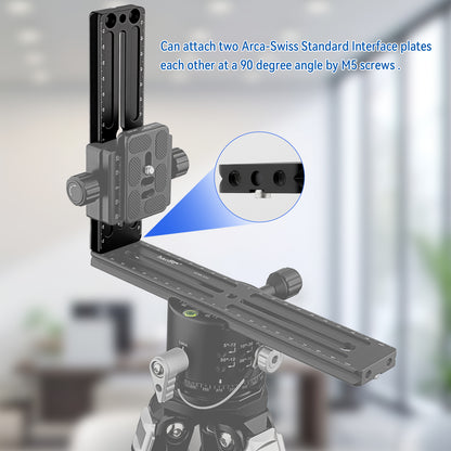 Haoge HQR-160 160mm Multi-Purpose Long Quick Release Extender Rail Sliding Plate for Camera Tripod Ballhead Clamp fit Benro Arca Swiss Sunwayfoto