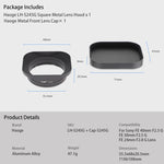 Load image into Gallery viewer, Haoge LH-S245G Metal Bayonet Square Lens Hood for Sony FE 40mm F2.5 G FE 50mm F2.5 G FE 24mm F2.8 G Lens Shade with Cap on Sony A7C A7R4
