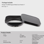 Load image into Gallery viewer, Haoge  Bayonet Square Metal Lens Hood with Metal Cap for Sigma 30mm F1.4 DC DN Lens LH-SM30+Cap-HG-13B
