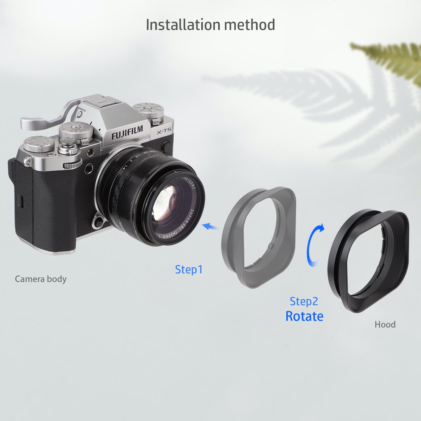 Haoge LH-X53 Quadratische Gegenlichtblende aus Metall für Fujifilm Fuji Fujinon XF 35mm F1.4 R / XF35mmF1.4 R Objektiv 