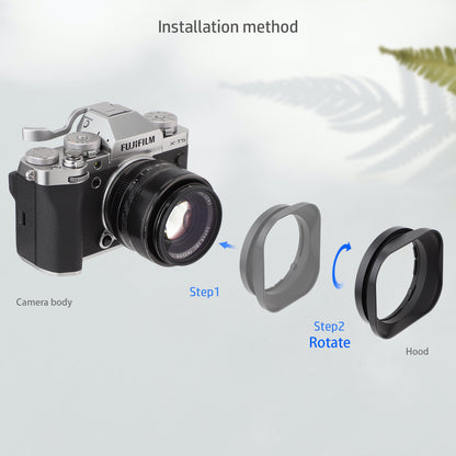 Haoge LH-X53 Quadratische Gegenlichtblende aus Metall für Fujifilm Fuji Fujinon XF 35mm F1.4 R / XF35mmF1.4 R Objektiv 