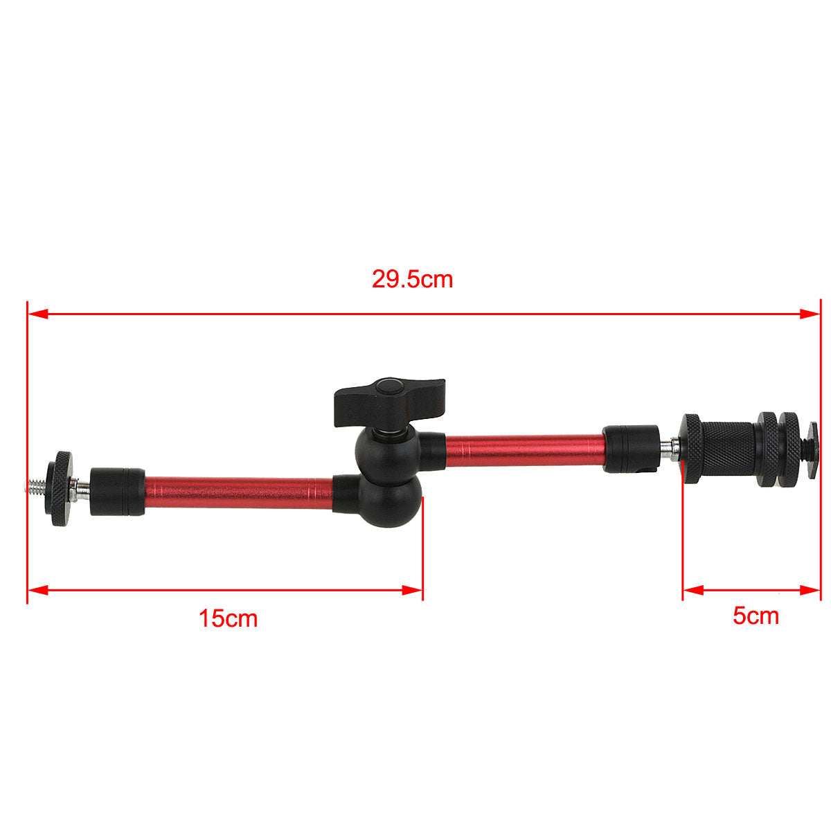 Haoge 11 Inch Adjustable Friction Articulating Magic Arm for DSLR Camera LCD Monitor LED Light Red