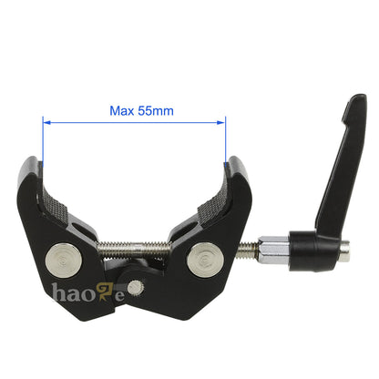 Haoge Mini Super Clamp with 1/4" 3/8" Screw Thread for LCD Monitor DSLR Camera DV Tripod