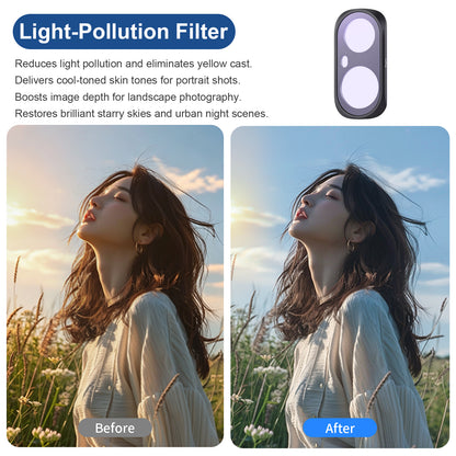 Haoge for Insta360 Luna Ultra Magnetic Lens Filter UV CPL ND2-32 1/4 Black Mist LPR Night Filter Wide-Angle Lens Vlog Filter Camera Accessories