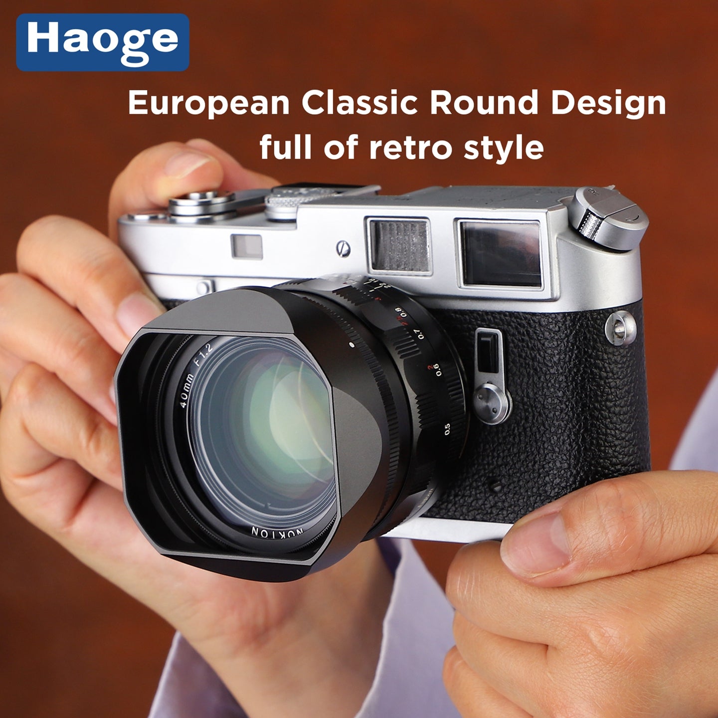 Haoge New version Metal Square Lens Hood Shade for Voigtlander Nokton Aspherical ASPH 40mm f/1.2 VM , 35mm f1.2 II/III VM , 50mm f1.2 VM Leica M Lens replaces LH-8 Black LH-VM35-NB