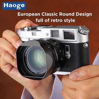 Haoge New version Metal Square Lens Hood Shade for Voigtlander Nokton Aspherical ASPH 40mm f/1.2 VM , 35mm f1.2 II/III VM , 50mm f1.2 VM Leica M Lens replaces LH-8 Black LH-VM35-NB